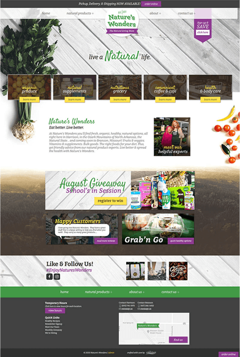 Nature's Wonders website